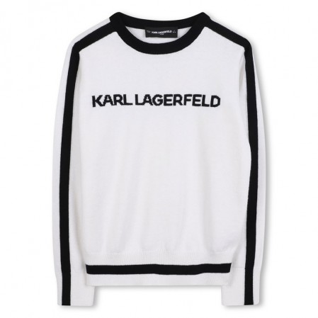 Детски пуловер Karl Lagerfeld за момиче с лого